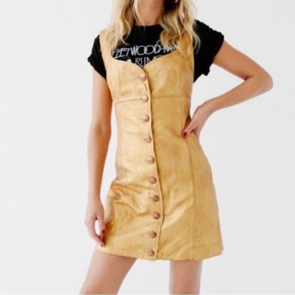 Free People Goldie, leather bronze, mini dress - Picture 4 of 15